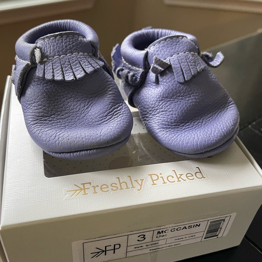 Lilac Slip-On Soft Sole Moccasin Booties